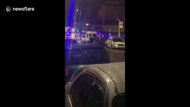 Police at scene of double stabbing in Wembley, northwest London