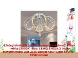 AUDIAN Flush Mount Ceiling Light Ceiling Lamp Dimmable LED Modern Chandelier K9 Crystal