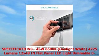 4Pack 1x4 FT LED Panel Light Luxrite 45W 6500K Daylight White 4725 Lumens 010V Dimmable