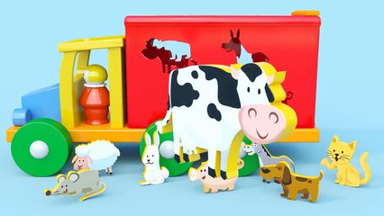 Animals - Cow Dog Cat Pig - Kids Videos with Nursery Rhymes Songs