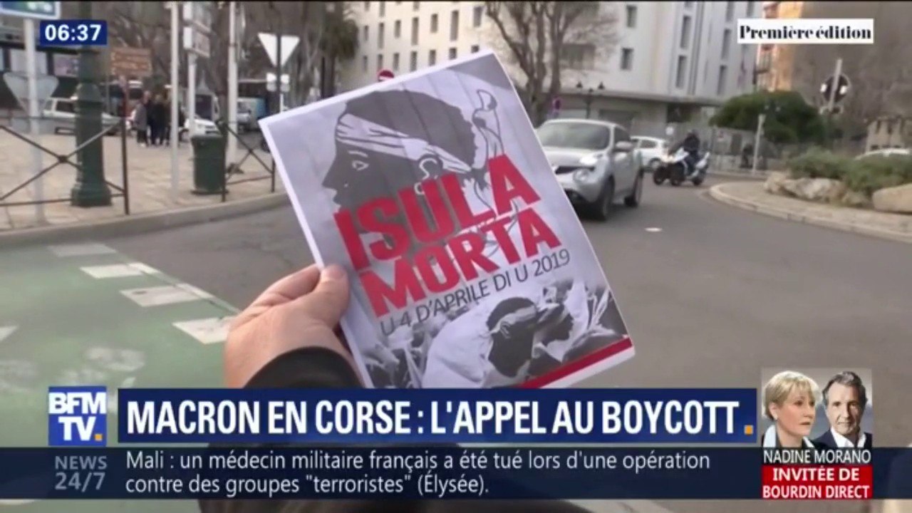 Grand débat: des nationalistes corses appellent à une opération "île morte" pour la venue d'Emmanuel Macron