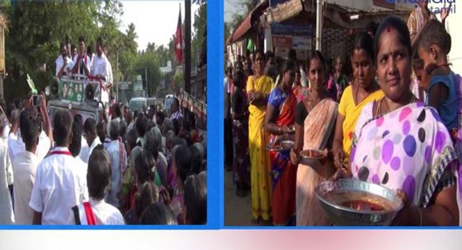 அதிமுக வேட்பாளர் மயில்வேல் பொதுமக்களிடம் வாக்கு சேகரிப்பு- வீடியோ