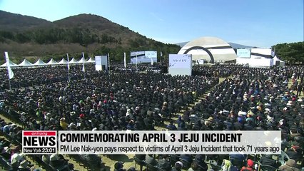 PM Lee Nak-yon pays respect to victims of April 3rd Jeju Incident