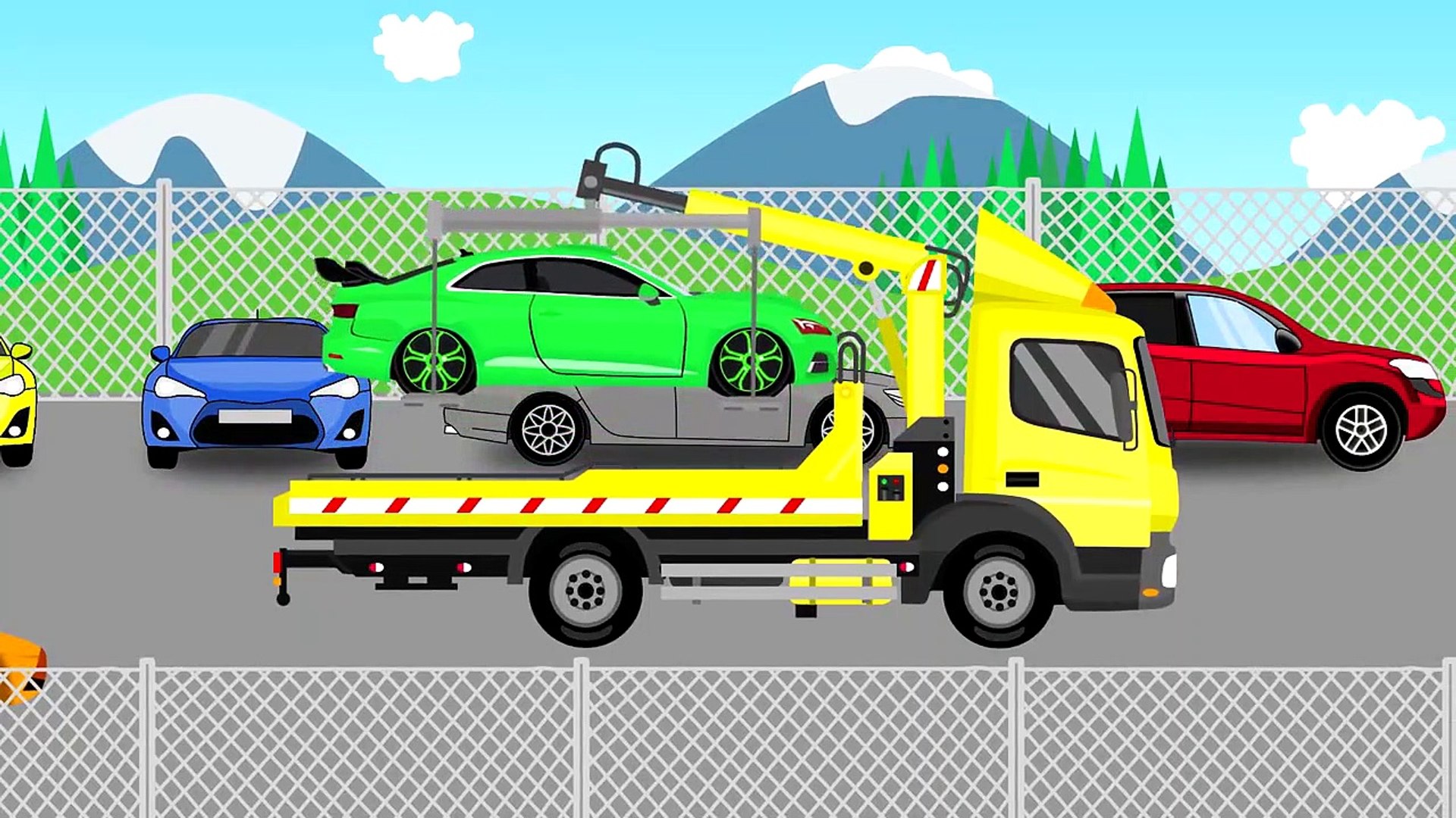 شاحنة نقل السيارات - السيارات للأطفال | السيارات سحب الشاحنة و مصنع السيارات  | السيارات Bajki أنا Animacja - video Dailymotion