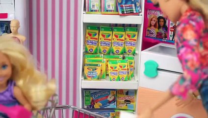 Barbie Dolls Go School Supply Shopping -  Supermarket Toy Store for  Kids | Boomerang