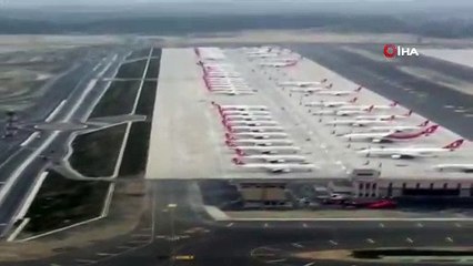 İstanbul Havalimanı’ndaki son durum havadan görüntülendi