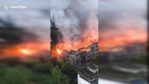 Huge fire breaks out in Chinese government building