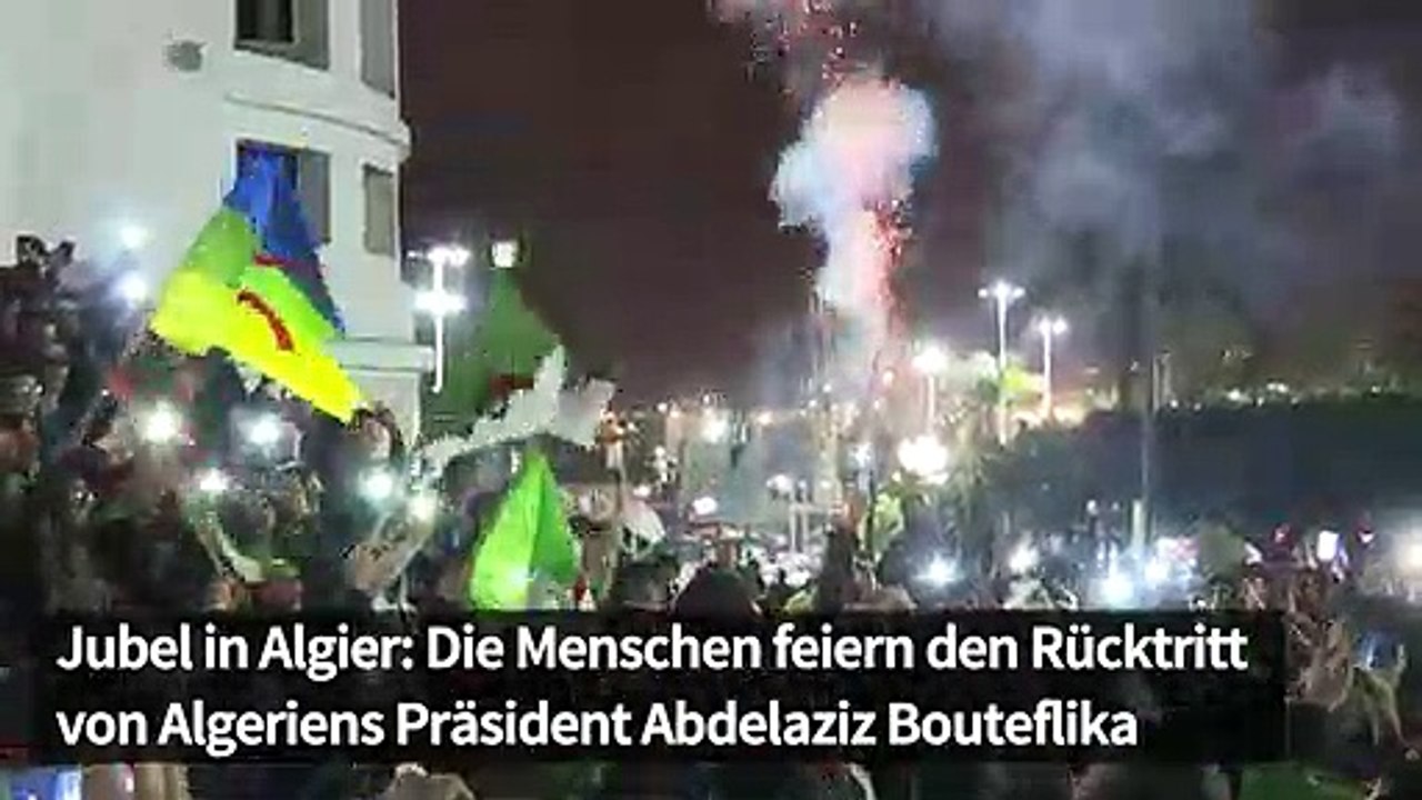 Algerier feiern Rücktritt von Präsident Bouteflika