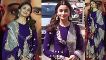 Alia Bhatt arrives in a pretty purple anarkali at Kalank Trailer Launch;Watch video | FilmiBeat