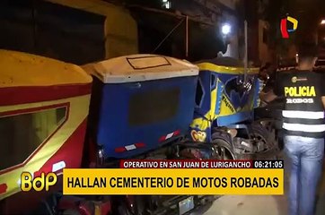 SJL: policía descubrió ‘cementerio’ de motos que serían robadas