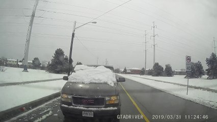Windshield Cleared of Snow a Second Time