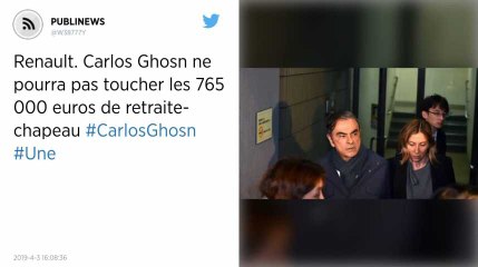 Carlos Ghosn ne touchera pas sa retraite chapeau de 765 000 euros par an de la part de Renault