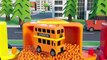 City Train with Color Vehicles Cars - Monster Trucks School Bus and Police in Fun Balls