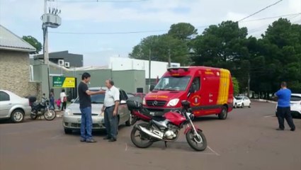 Motociclista se fere em colisão de trânsito na Rua General Osório
