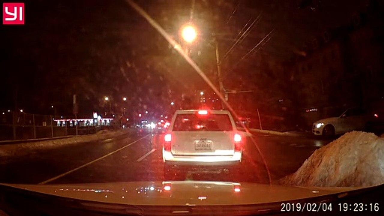 Car Tries to Turn, Gets Into Trouble