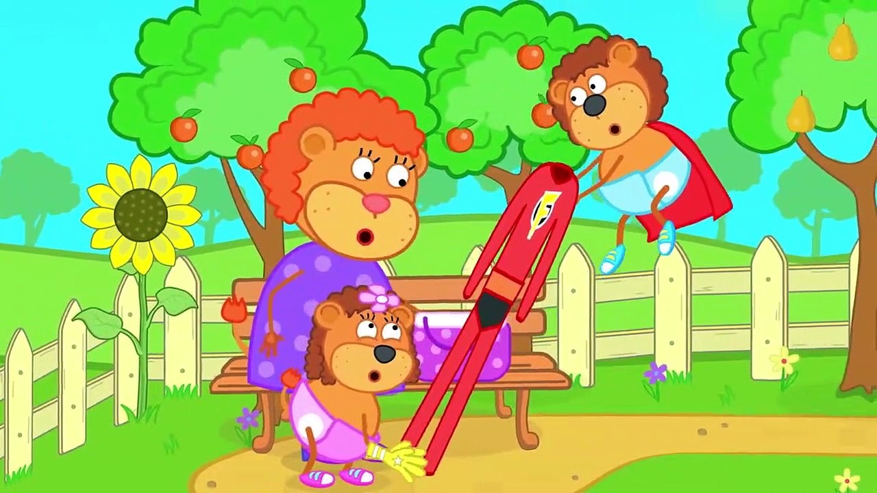 Lion de la Famille de super-héros sont prêts à sauver le Monde de dessin animé pour les Enfants