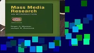 Mass Media Research (Wadsworth Series in Mass Communication and Journalism)