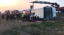 Denizli'nin Çardak İlçesinde Yolcu Otobüsü Devrildi, Çok Sayıda Yaralının Olduğu Kaza Yerine 112...