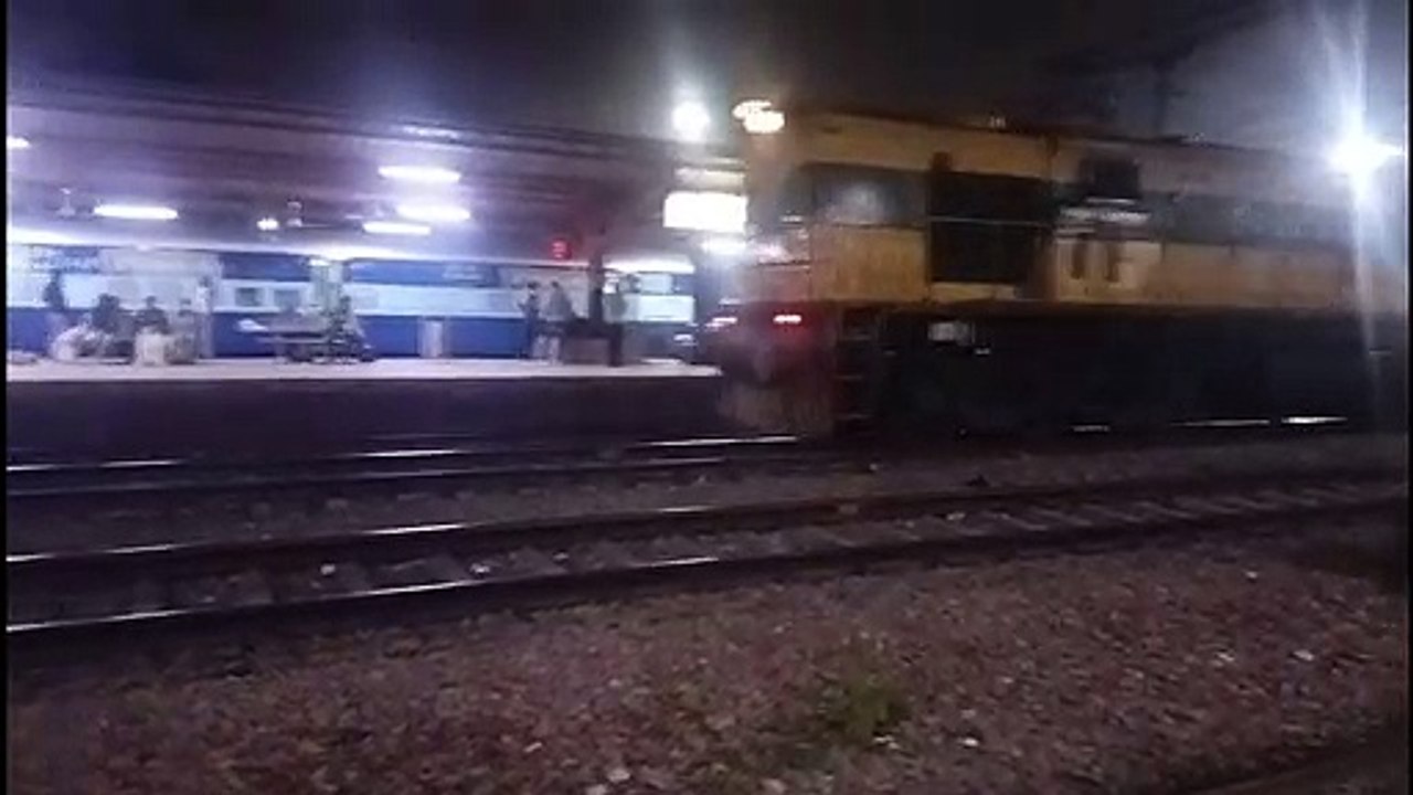 Indian Railway - Diesel Engine set Mussoorie Express on Platform