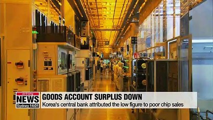 South Korea's goods account surplus hits lowest level since July 2014