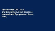 Vaccines for OIE List A and Emerging Animal Diseases: International Symposium, Ames, Iowa,