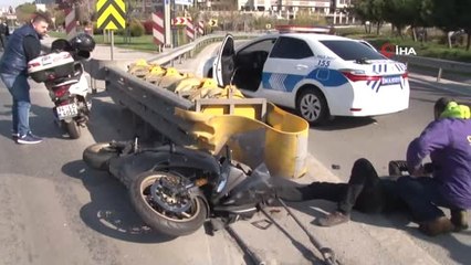 Yaralı Motosiklet Sürücüsüne 'Yardım Eli'