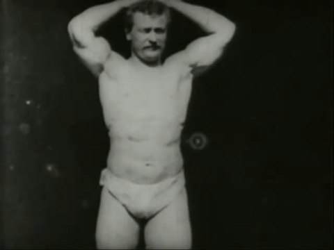 William Dickson: Eugen Sandow. Souvenir Strip of the Edison Kinetoscope (1894)
