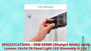 Luxrite LED Light Panel 2x2 FT 45W 6500K Daylight White 4850 Lumens 24x24 Inch LED Flat