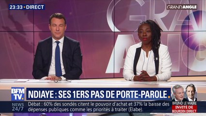 Ndiaye: ses premiers pas de porte-parole