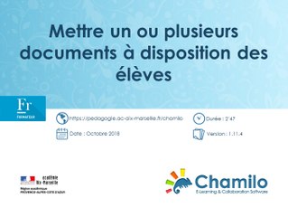 Chamilo - Mettre un ou plusieurs documents à disposition des élèves
