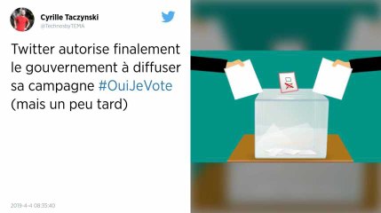 Twitter. Le réseau social autorise finalement la campagne « #Ouijevote » du gouvernement en vue des élections européennes