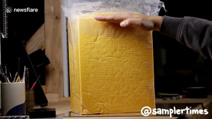 Wallace emerges from 40lb block of cheese in amazing animation