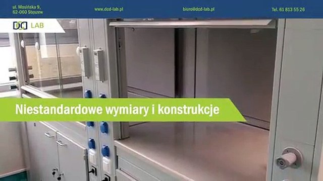 Meble laboratoryjne modułowe laboratoria dygestoria Stęszew Dcd Lab sp. z o.o.