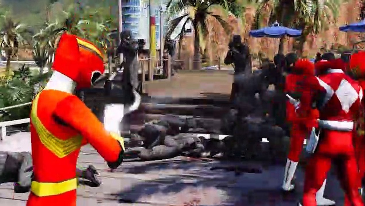 All Red Power Rangers vs RoboCop Army - Epic Battle