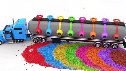 Colors for Children to Learn with Car Transporter Toy Street Vehicles - Educational Videos