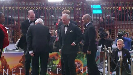 Princes Charles, William and Harry attend film premiere