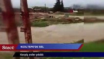 Kızıltepe’de sel! Kerpiç evler yıkıldı