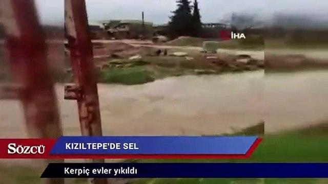 Kızıltepe’de sel! Kerpiç evler yıkıldı