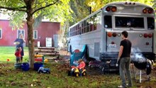 Would you live in an old school bus? This family of five does just that!