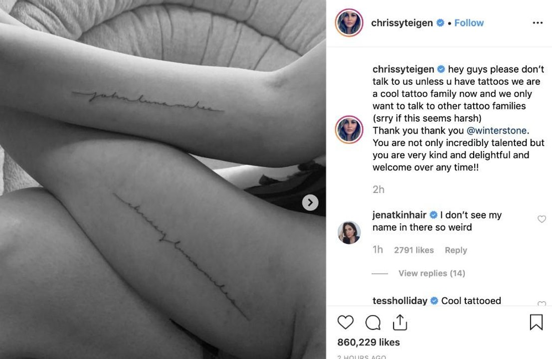 Chrissy Teigen: Familien-Tattoo mit John