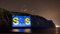 Pro-EU messages emblazoned across England’s Europe-facing cliffs