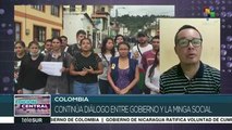 Continúa diálogo entre gobierno colombiano y la minga social