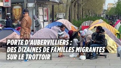 Porte d’Aubervilliers, des dizaines de familles migrantes sur le trottoir