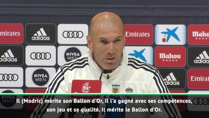 Real Madrid - Zidane : "Modric mérite son Ballon d'Or"