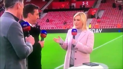 Garry Neville and Jamie Radknapp comically leave TV presenter!