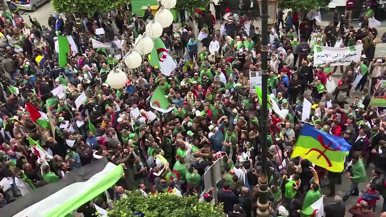 Algerians take part in demonstrations after Bouteflika's resignation