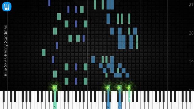 [Piano Solo]Blue Skies, Benny Goodman-Synthesia Piano Tutorial