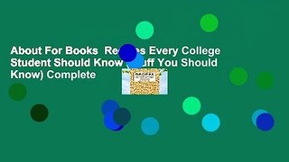 About For Books  Recipes Every College Student Should Know (Stuff You Should Know) Complete