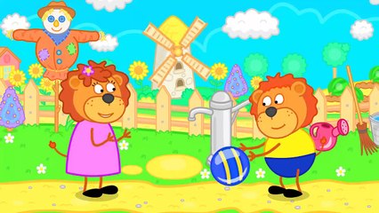 Lion de la Famille – dessin animé pour les Enfants à la Fraise pour le Frère