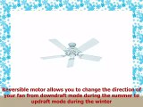 Hunter Fan 52 inch Indoor Ceiling Fan in White with 5 WhiteBleached Oak Reversible